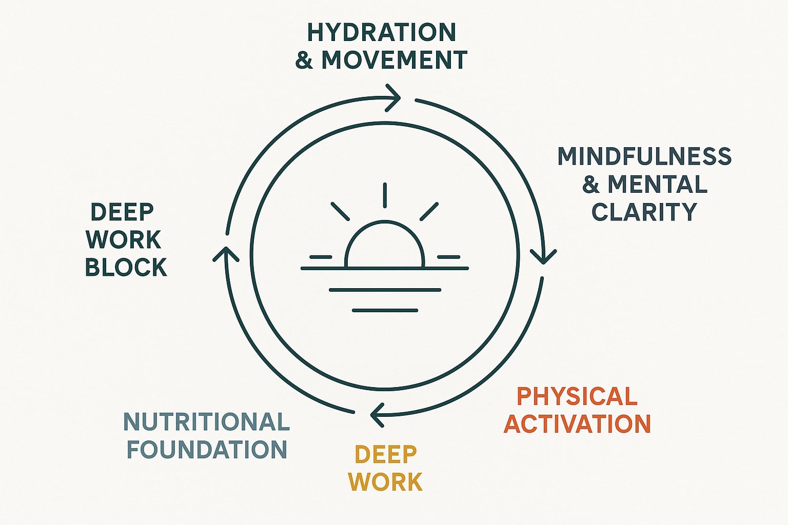 Abstract visual representing the Energy Check morning movement program structure
